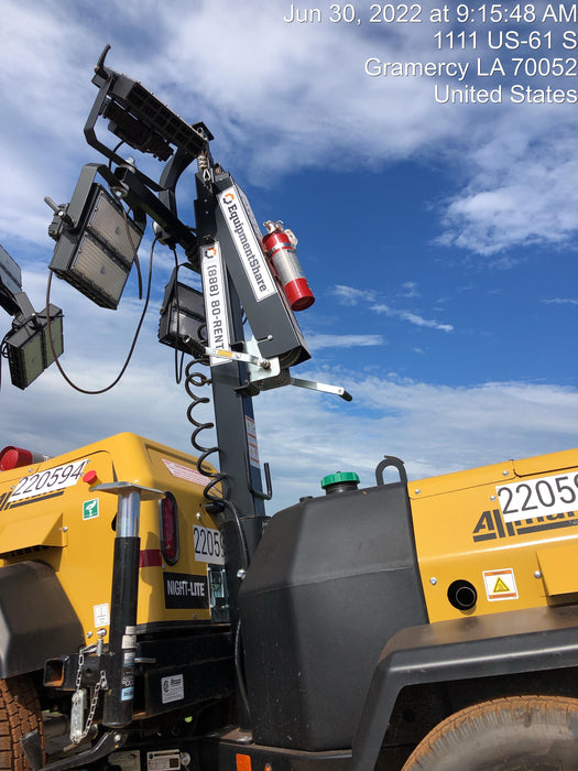 2022 Allmand NLV3GR (4) LED Light Fixture 350W, 23' Vertical Mast, 3kW Prime, Towable, Deep Sea L401, Leveling Jacks, Yanmar T4F 5.8hp