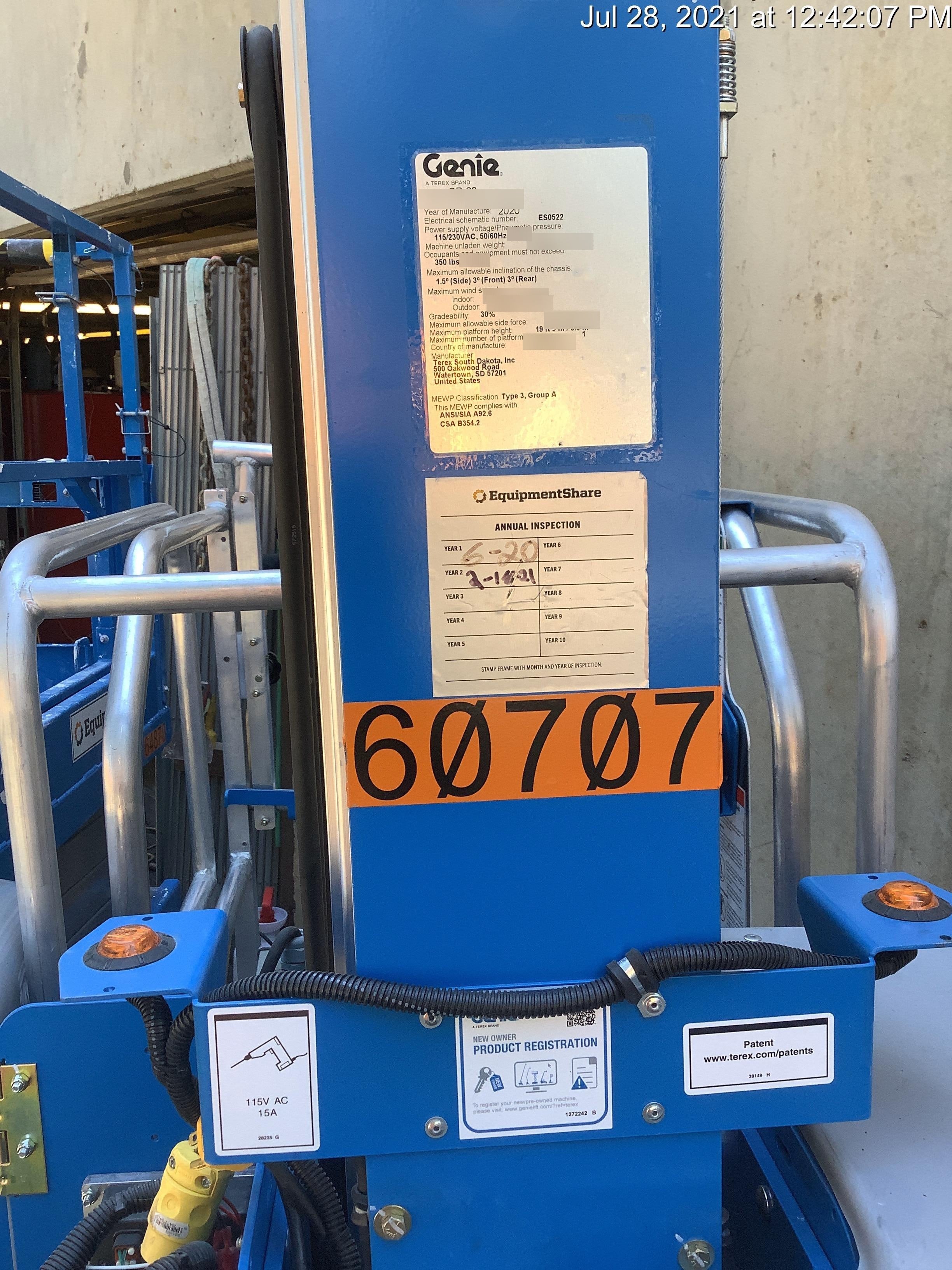 2019 GENIE GR-20