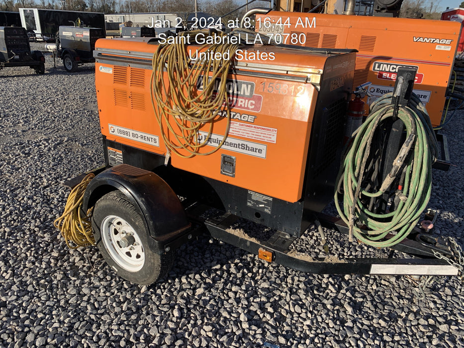 2021 Lincoln Electric Vantage 322 Vantage 322 Ready Pak 3 w/ Decals, ORANGE (includes trailer, cable rack, fender light kit) NO Telematics