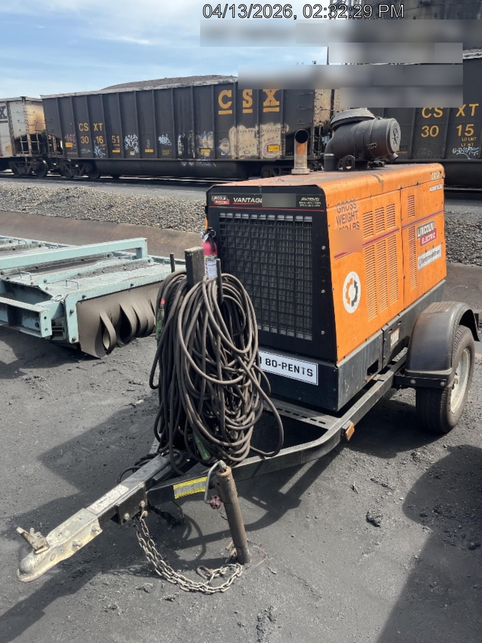 2021 Lincoln Electric Vantage 549X Ready Pak 3, ORANGE (includes trailer, cable rack, fender light kit)