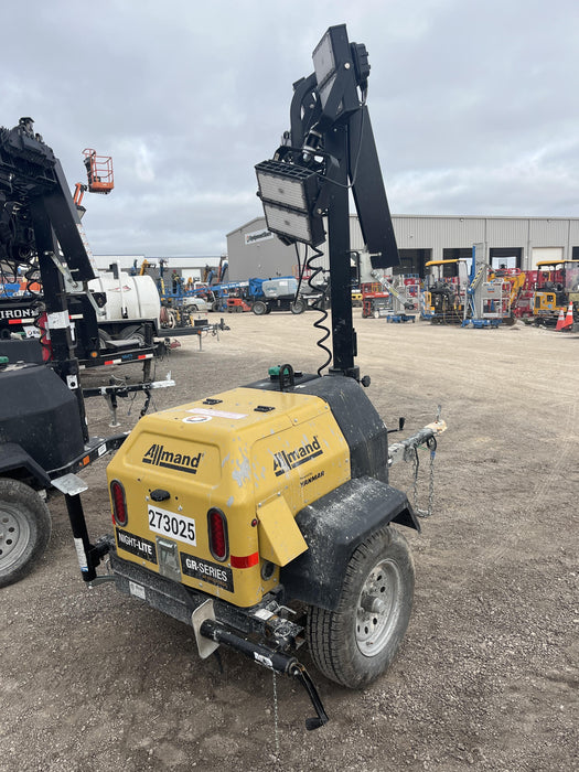 2022 Allmand NLV3GR (4) LED Light Fixture 350W, 23' Vertical Mast, 3kW Prime, Towable, ES Decals, T3