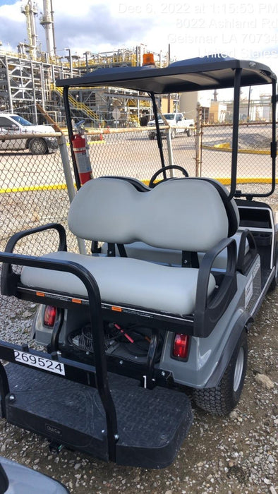 2022 Club Car CA100E Canopy, Fold down Windshield, Beacon, Back up Alarm, All-Trail Trials, HD 8 V Batteries, Trailer Hitch and Ball