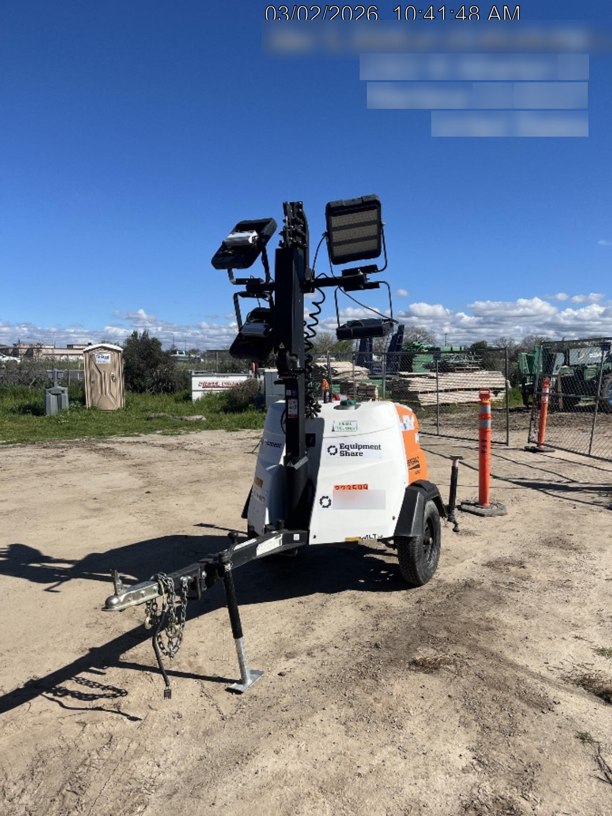 2023 Generac MLT2 Diesel, Flex Switch 120V Input, Powerzone Controller, (4) 320W LED Lights, 4kW Generator, 39.9 Gal Fuel Tank, 2" Ball, T3