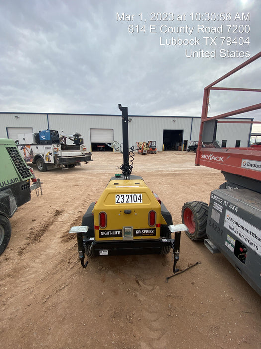 2022 Allmand NLV3GR (4) LED Light Fixture 350W, 23' Vertical Mast, 3kW Prime, Towable, Deep Sea L401, Leveling Jacks, Yanmar T4F 5.8hp