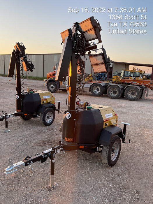 2022 Allmand NLV3GR (4) LED Light Fixture 350W, 23' Vertical Mast, 3kW Prime, Towable, ES Decals, T3