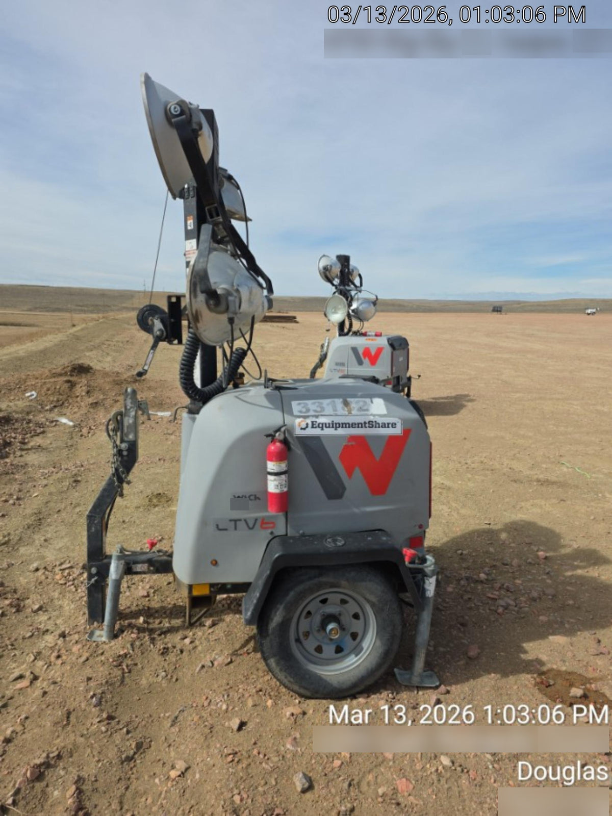 2019 Wacker Neuson LTV6L-MH Wacker Neuson LTV6L Mobile Light Tower w/Fuel Level Sensor Installed