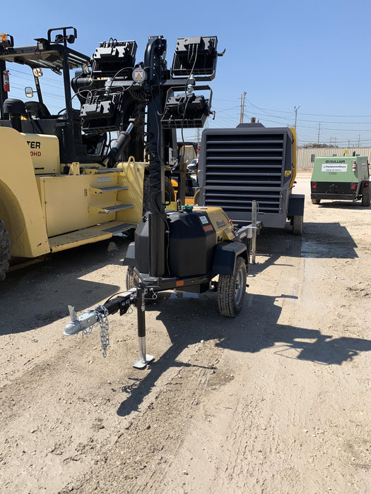 2022 Allmand NLV3GR (4) LED Light Fixture 350W, 23' Vertical Mast, 3kW Prime, Towable, Deep Sea L401, Leveling Jacks, Yanmar T4F 5.8hp