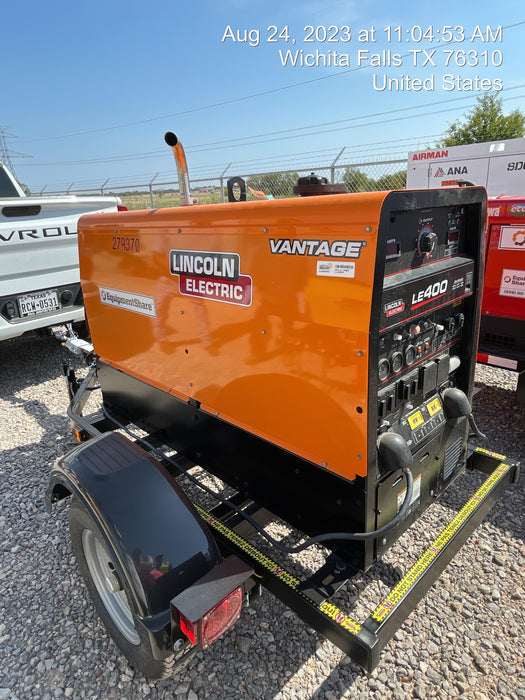 2022 Lincoln Electric LE400 Kubota V1505, Trlr, Cable Rack, Light Kit, ES Decals, T3