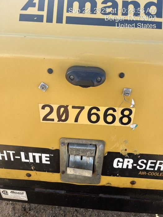 2022 Allmand NLV3GR (4) LED Light Fixture 350W, 23' Vertical Mast, 3kW Prime, Towable, Deep Sea L401, Leveling Jacks, Yanmar T4F 5.8hp