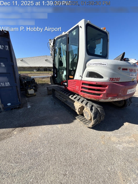 2019 Takeuchi TB290 Takeuchi TB290 Cab/Heat/AC w/Rubber Tracks, Auxiliary Hydraulics, Dozer Blade, Manual QC, 18/24/36" Buckets, Hydraulic Thumb Installed