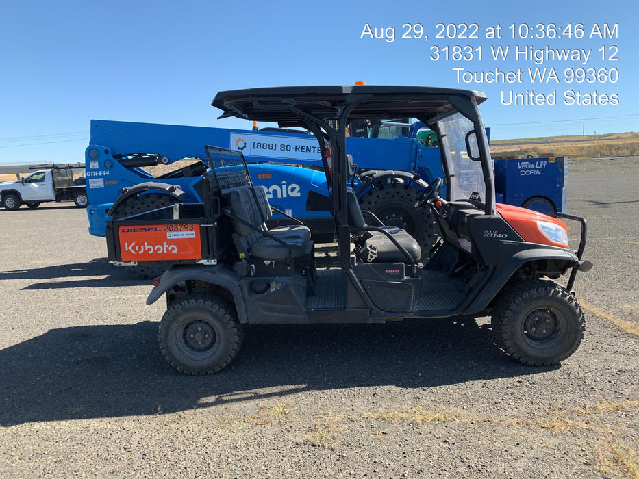 2022 Kubota RTV-X1140W-H Plastic Canopy, Windshield Acrylic Clear, LED Strobe Light, Wire Harness Kit, Back up Alarm