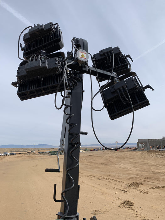 2021 Allmand NLV3GR (4) LED Light Fixture 350W, 23' Vertical Mast, 3kW Prime, Towable, Deep Sea L401, Leveling Jacks, Yanmar T4F 5.8hp