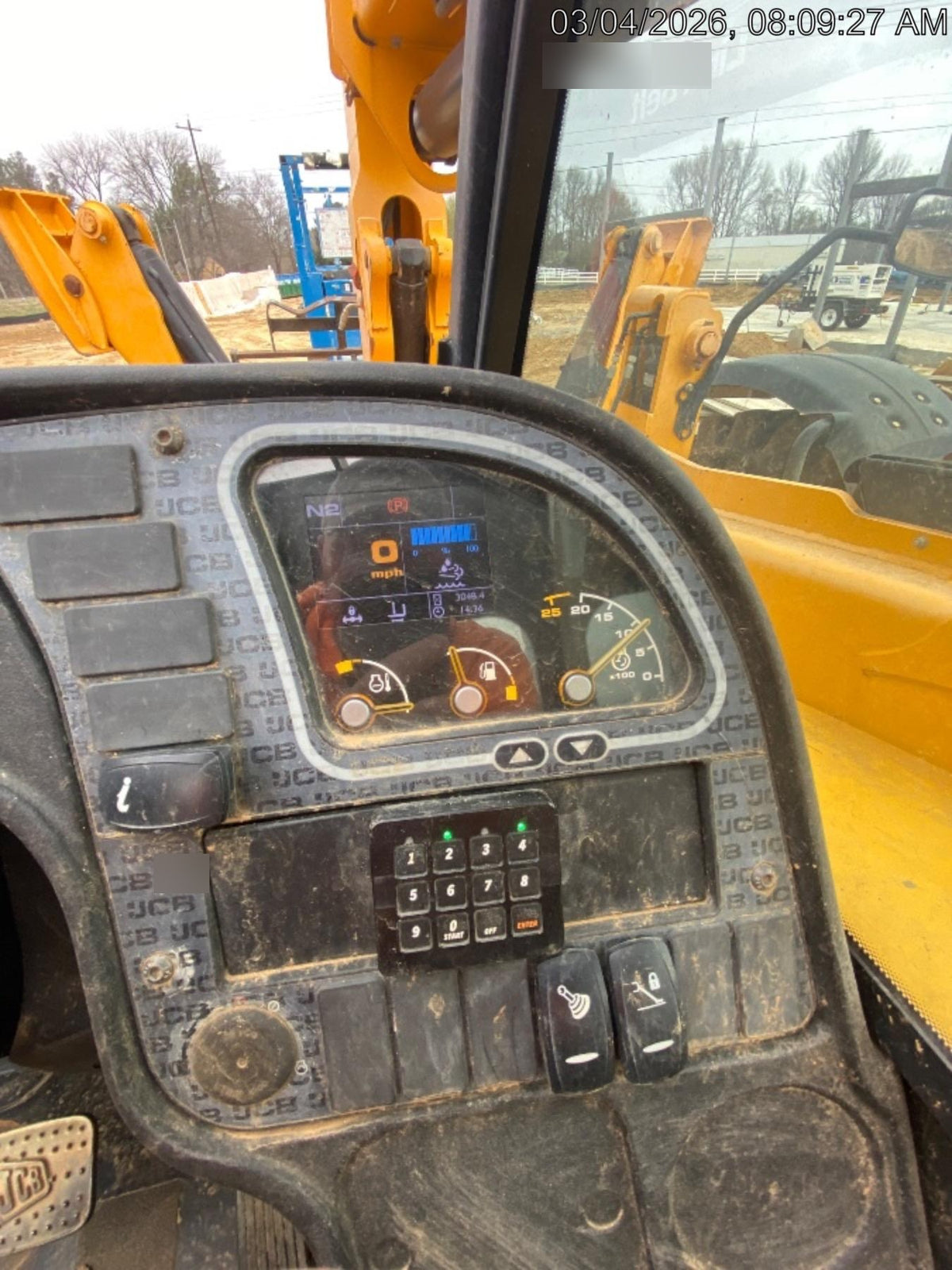2019 JCB 512-56 109 HP w/Open ROPS, Beacon, Aux Hydraulics, Worklights, Solid Tires 60" Carriage/Forks
