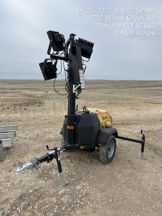 2022 Allmand NLV3GR (4) LED Light Fixture 350W, 23' Vertical Mast, 3kW Prime, Towable, ES Decals, T3