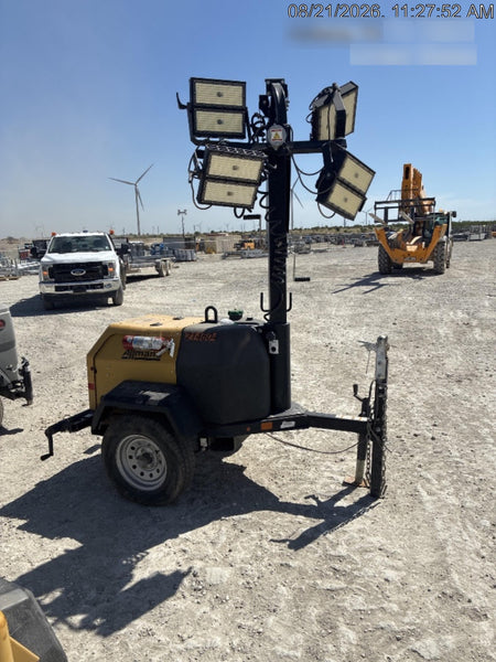 2022 Allmand NLV3GR (4) LED Light Fixture 350W, 23' Vertical Mast, 3kW Prime, Towable, Deep Sea L401, Leveling Jacks, Yanmar T4F 5.8hp