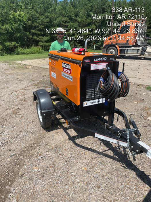 2023 Lincoln Electric LE400 Kubota V1505, Trlr, Cable Rack, Light Kit, ES Decals, T3