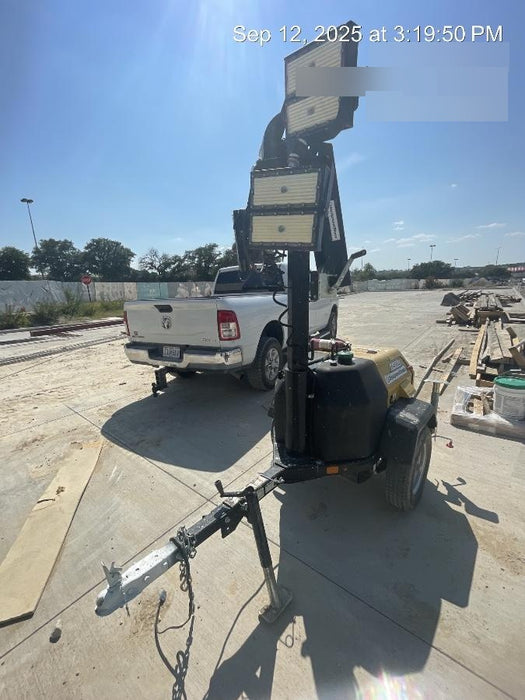 2022 Allmand NLV3GR (4) LED Light Fixture 350W, 23' Vertical Mast, 3kW Prime, Towable, ES Decals, T3