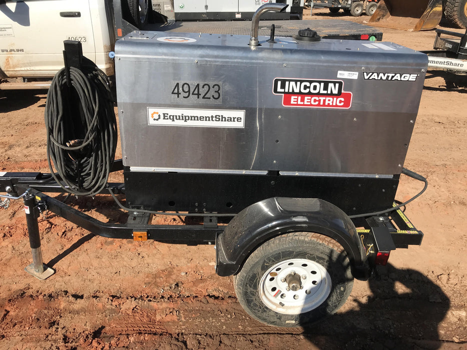 2019 Lincoln Electric Vantage 322 Ready-Pak 3, Two Wheel Trailer, Fender and Light Kit, Cable Rack