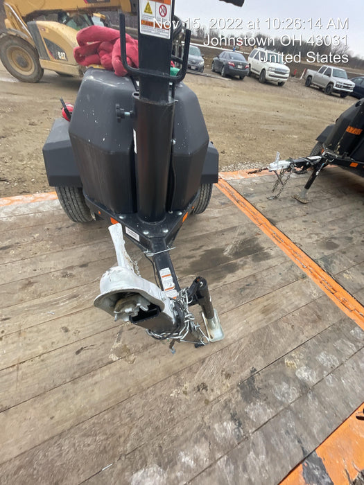 2022 Allmand NLV3GR (4) LED Light Fixture 350W, 23' Vertical Mast, 3kW Prime, Towable, Deep Sea L401, Leveling Jacks, Yanmar T4F 5.8hp