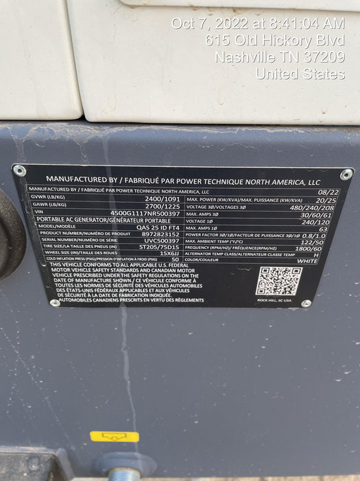 2022 ATLAS COPCO QAS25 CWK