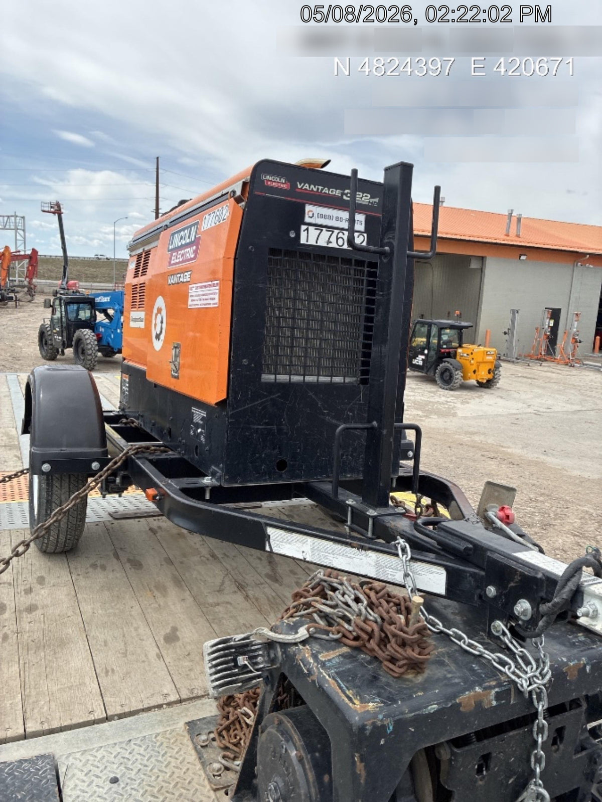 2021 Lincoln Electric Vantage 322 Vantage 322 Ready Pak 3 w/ Decals, ORANGE (includes trailer, cable rack, fender light kit) NO Telematics
