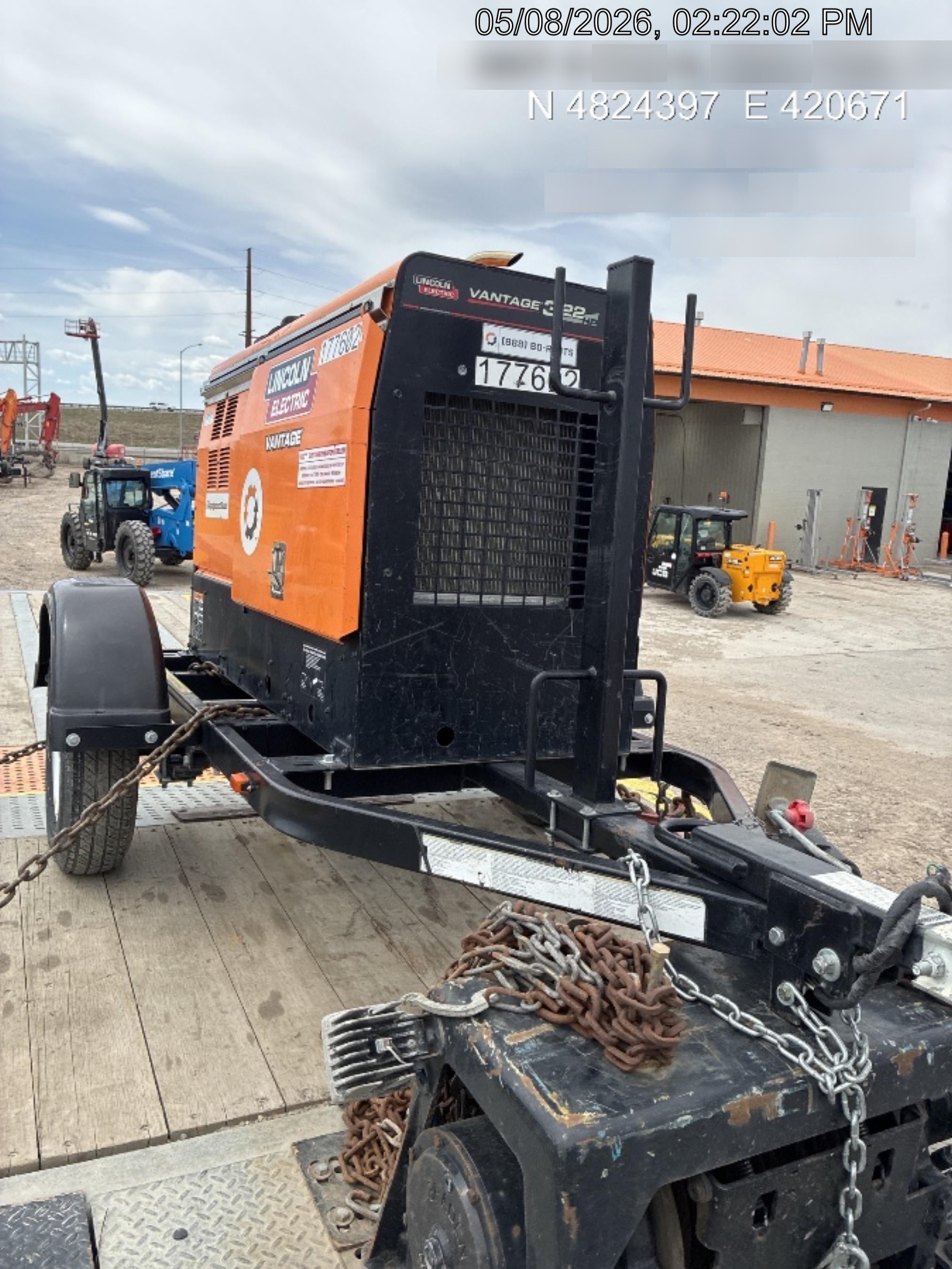 2021 Lincoln Electric Vantage 322 Vantage 322 Ready Pak 3 w/ Decals, ORANGE (includes trailer, cable rack, fender light kit) NO Telematics