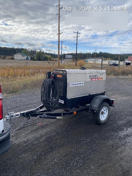 2019 Lincoln Electric Vantage 322 Ready-Pak 3, Two Wheel Trailer, Fender and Light Kit, Cable Rack