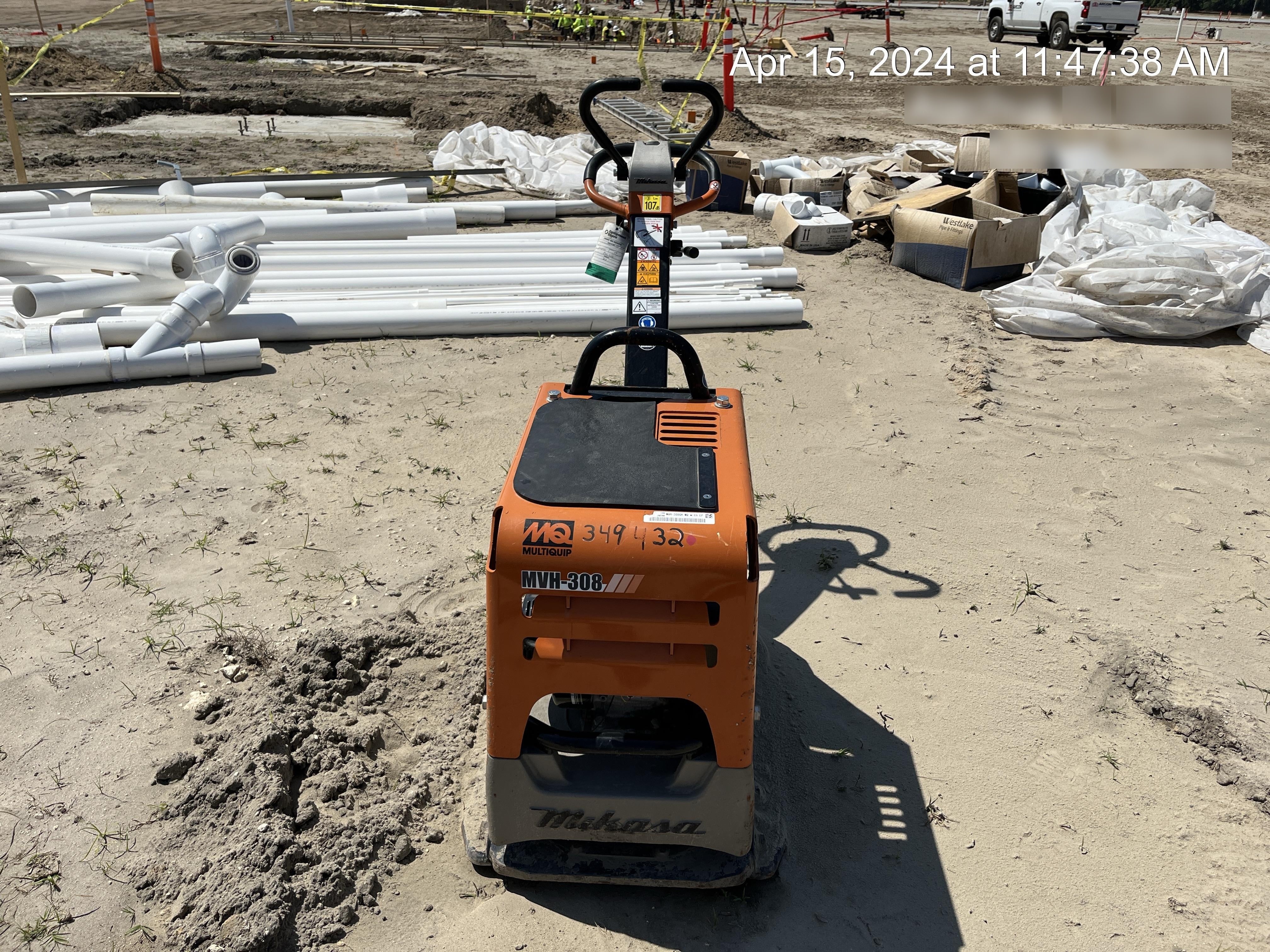 2023 Multiquip MV308GH Honda GX270, 18" Plate, Tachometer