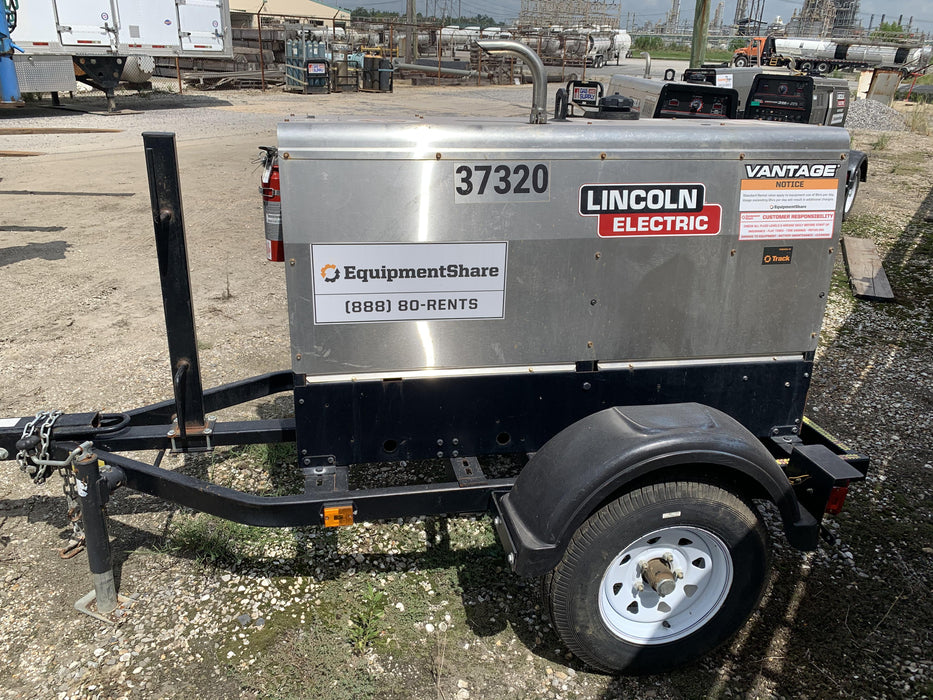 2019 Lincoln Electric Vantage 322 Ready-Pak 3, Two Wheel Trailer, Fender and Light Kit, Cable Rack