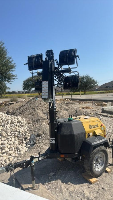 2022 Allmand NLV3GR (4) LED Light Fixture 350W, 23' Vertical Mast, 3kW Prime, Towable, ES Decals, T3