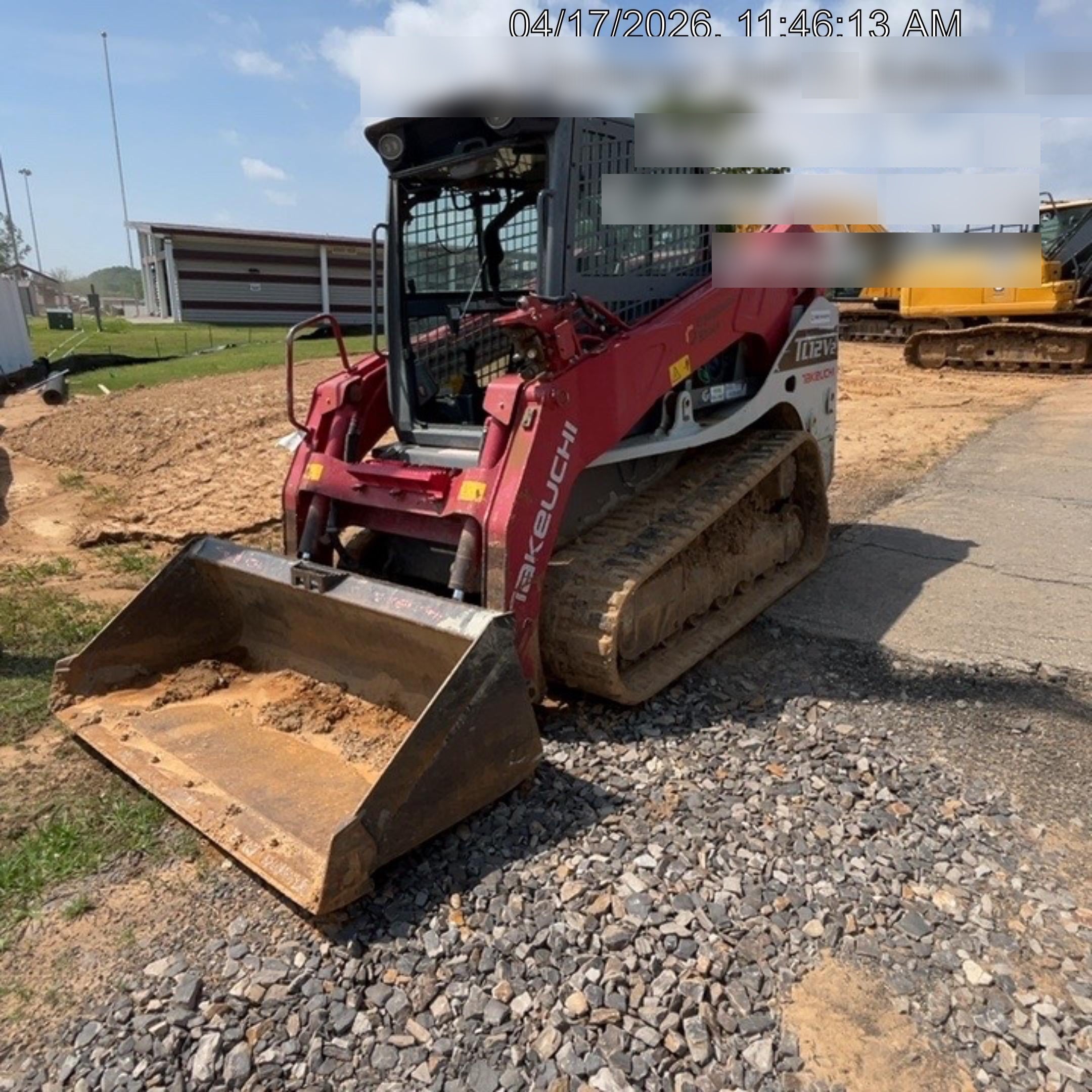 2019 Takeuchi TL12V2C Cab/Heat/Air w/Auxiliary Hydraulics, 2 Speed, Hydraulic QC 80" Tooth Bucket, 48" Pallet Forks