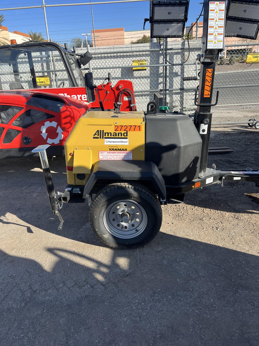 2022 Allmand NLV3GR (4) LED Light Fixture 350W, 23' Vertical Mast, 3kW Prime, Towable, ES Decals, T3