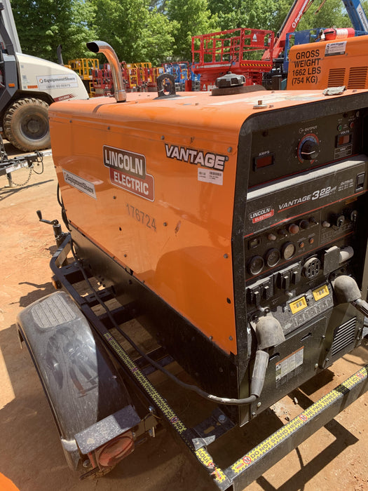 2021 Lincoln Electric Vantage 322 Vantage 322 Ready Pak 3 w/ Decals, ORANGE (includes trailer, cable rack, fender light kit) NO Telematics