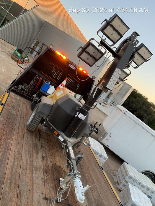 2022 Allmand NLV3GR (4) LED Light Fixture 350W, 23' Vertical Mast, 3kW Prime, Towable, Deep Sea L401, Leveling Jacks, Yanmar T4F 5.8hp