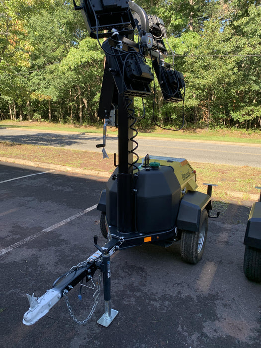 2021 Allmand NLV3GR (4) LED Light Fixture 350W, 23' Vertical Mast, 3kW Prime, Towable, Deep Sea L401, Leveling Jacks, Yanmar T4F 5.8hp