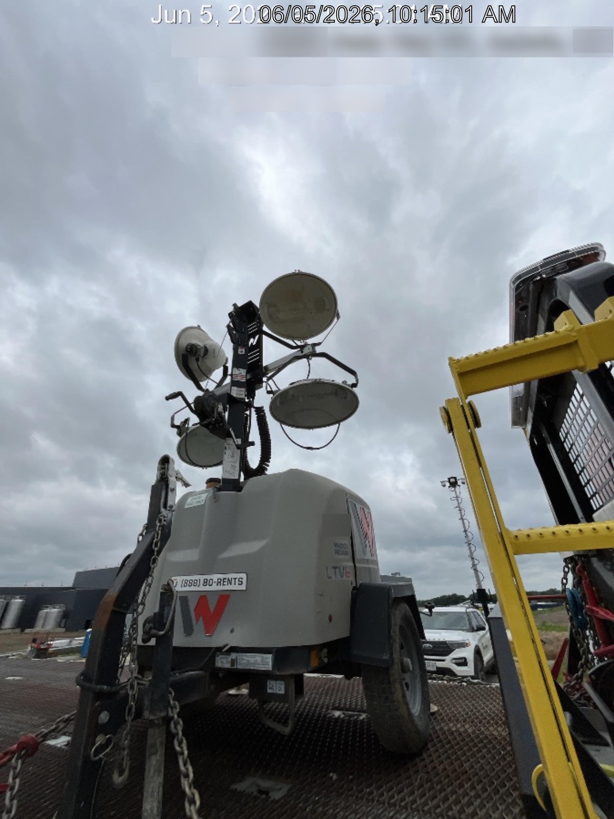 2018 Wacker Neuson LTV6L-MH Wacker Neuson LTV6L Mobile Light Tower w/Fuel Level Sensor Installed