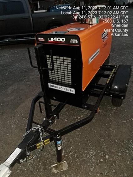 2022 Lincoln Electric LE400 Kubota V1505, Trlr, Cable Rack, Light Kit, ES Decals, T3