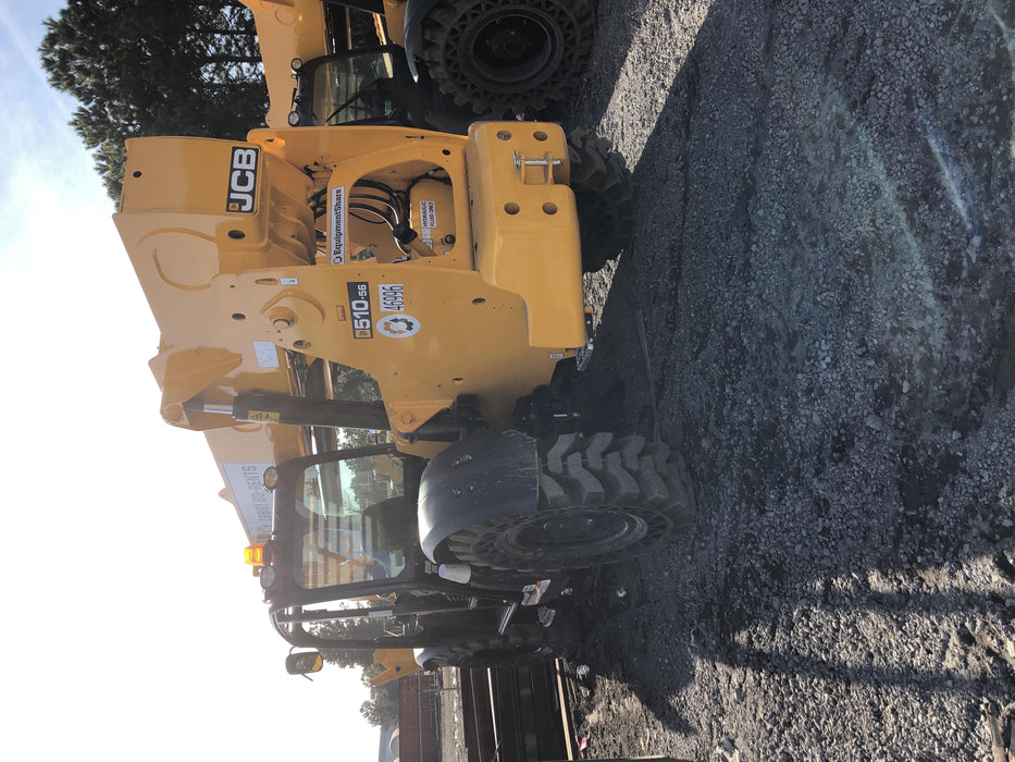 2019 JCB 510-56 Canopy, 74 HP, Solid Tires, STD Worklight, Beacon, Aux Hydraulics, Lifting Eye, Back up Alarm w/66" Carriage/60" Forks
