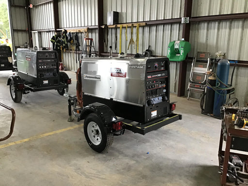 2019 Lincoln Electric Vantage 322 Ready-Pak 3, Two Wheel Trailer, Fender and Light Kit, Cable Rack