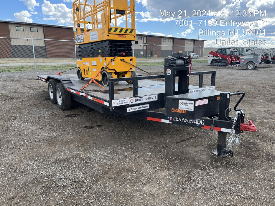 2024 TEXAS PRIDE TRAILERS 21' Lowboy Gravity Tilt Bed 14K Bumper Pull Trailer