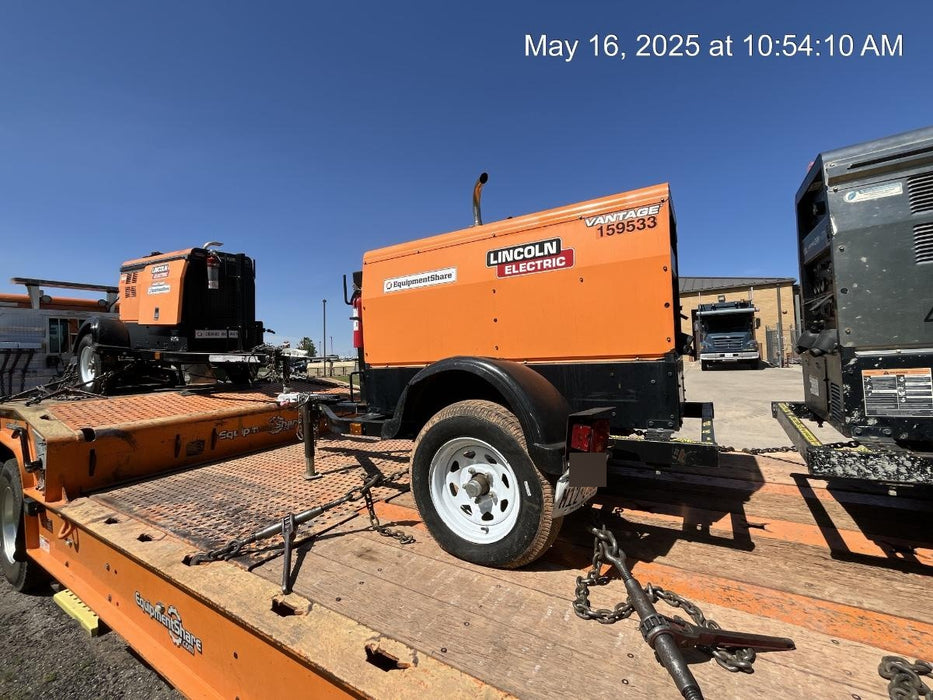 2021 Lincoln Electric Vantage 322 Vantage 322 Ready Pak 3 w/ Decals, ORANGE (includes trailer, cable rack, fender light kit) NO Telematics