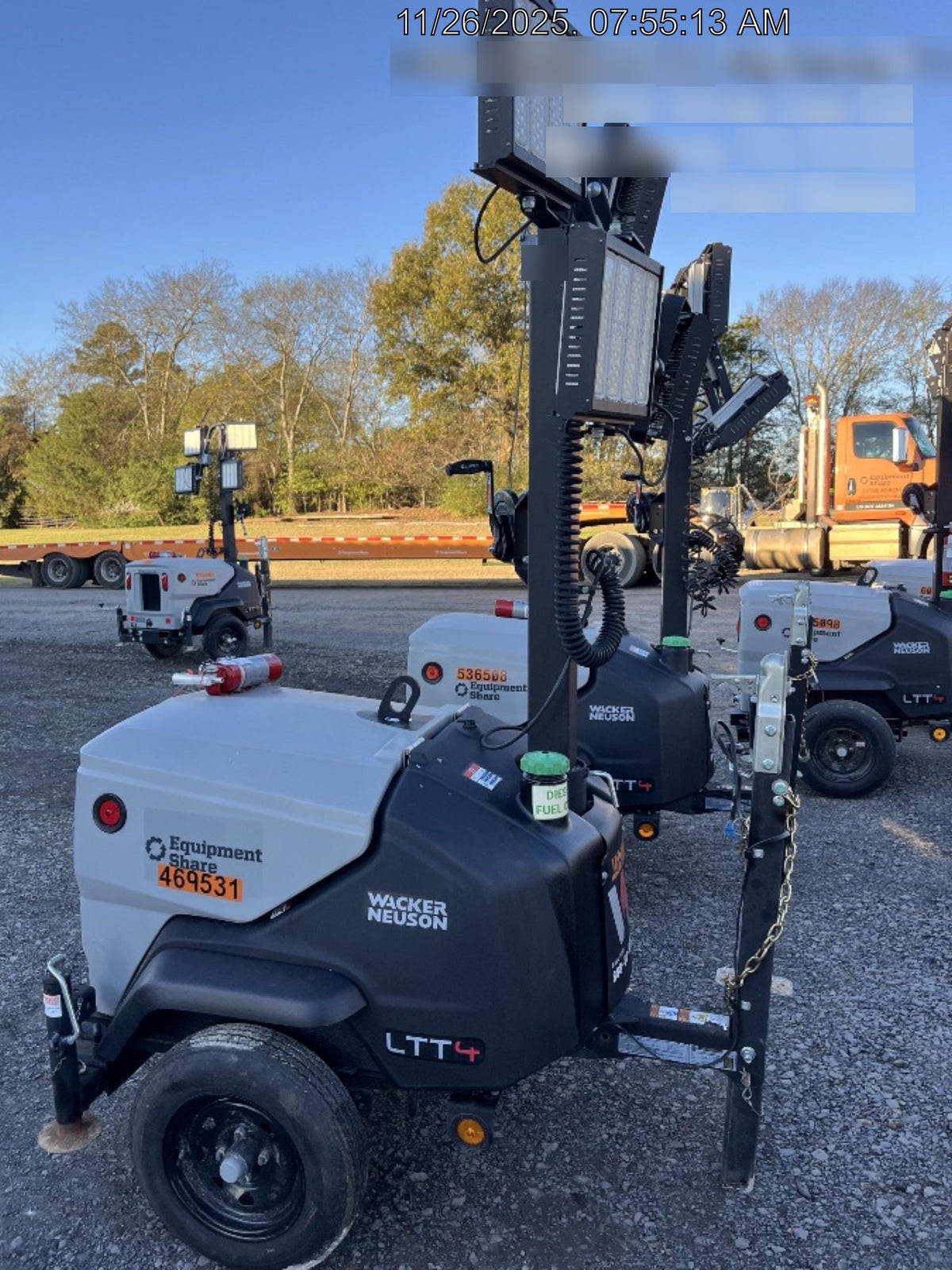 2024 Wacker Neuson LTT4 Diesel, Kohler KDW702, Deep Sea Controller, Auto Start, LED 320W, Bypass Outlet, T3