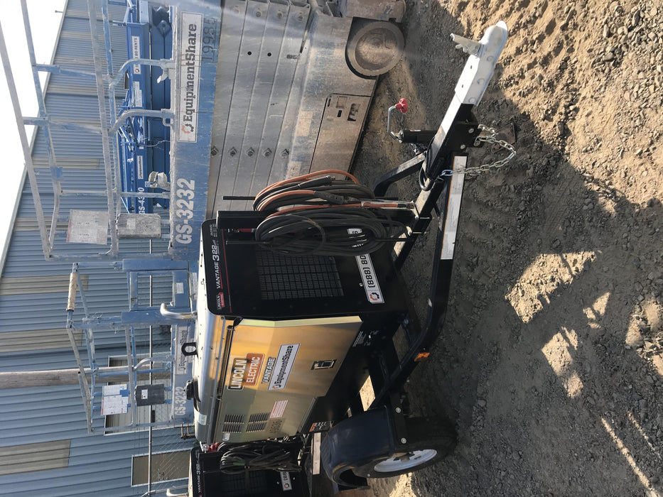 2019 Lincoln Electric Vantage 322 Ready-Pak 3, Two Wheel Trailer, Fender and Light Kit, Cable Rack