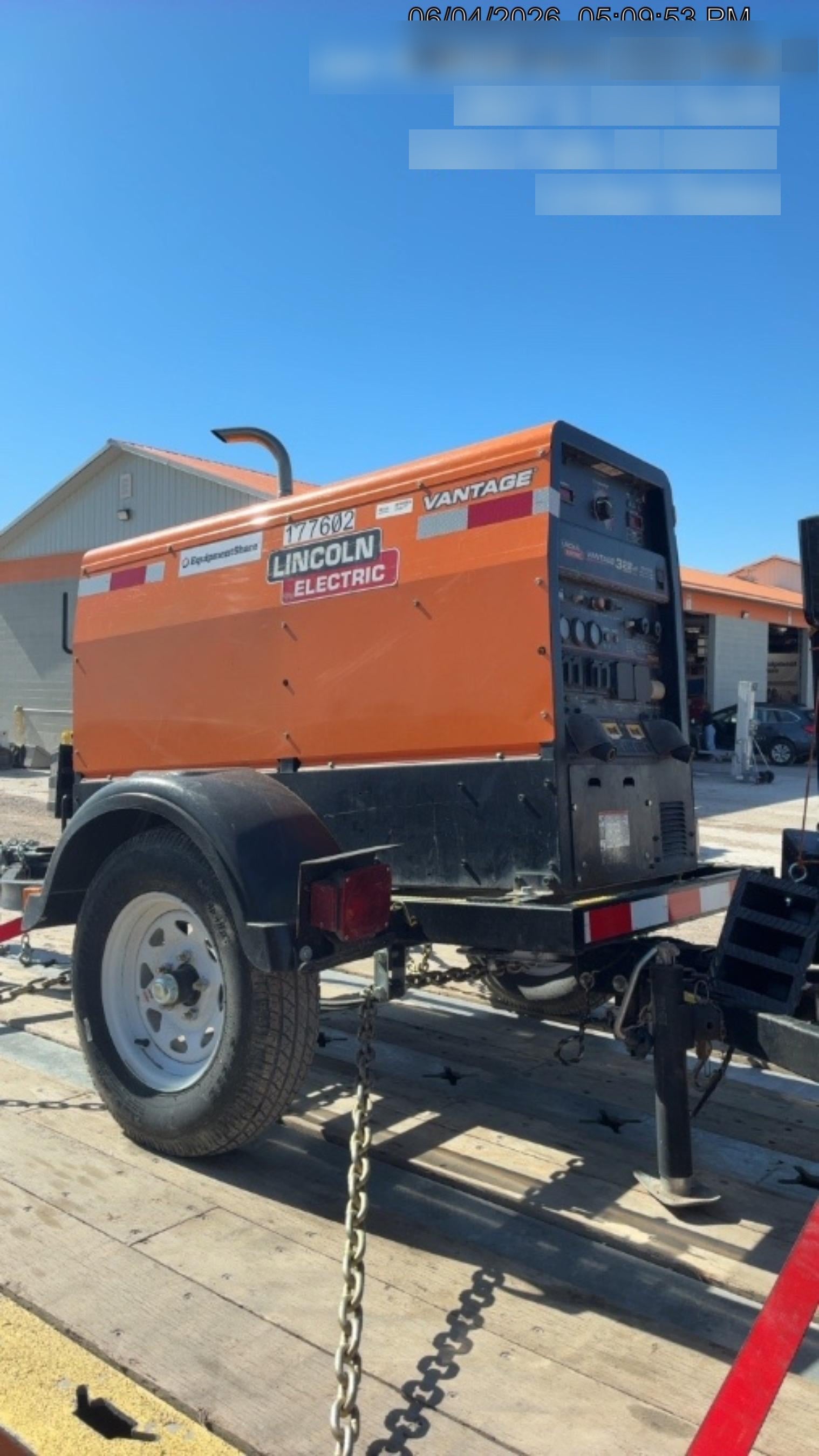 2021 Lincoln Electric Vantage 322 Vantage 322 Ready Pak 3 w/ Decals, ORANGE (includes trailer, cable rack, fender light kit) NO Telematics