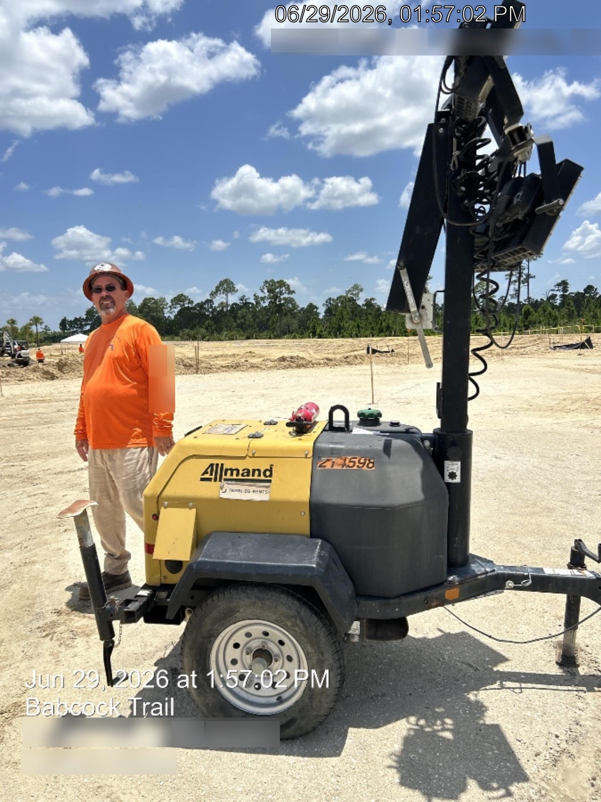 2022 Allmand NLV3GR (4) LED Light Fixture 350W, 23' Vertical Mast, 3kW Prime, Towable, Deep Sea L401, Leveling Jacks, Yanmar T4F 5.8hp