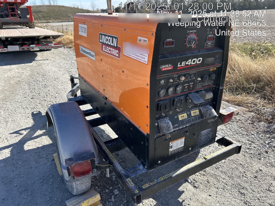 2022 Lincoln Electric LE400 Kubota V1505, Trlr, Cable Rack, Light Kit, ES Decals, T3