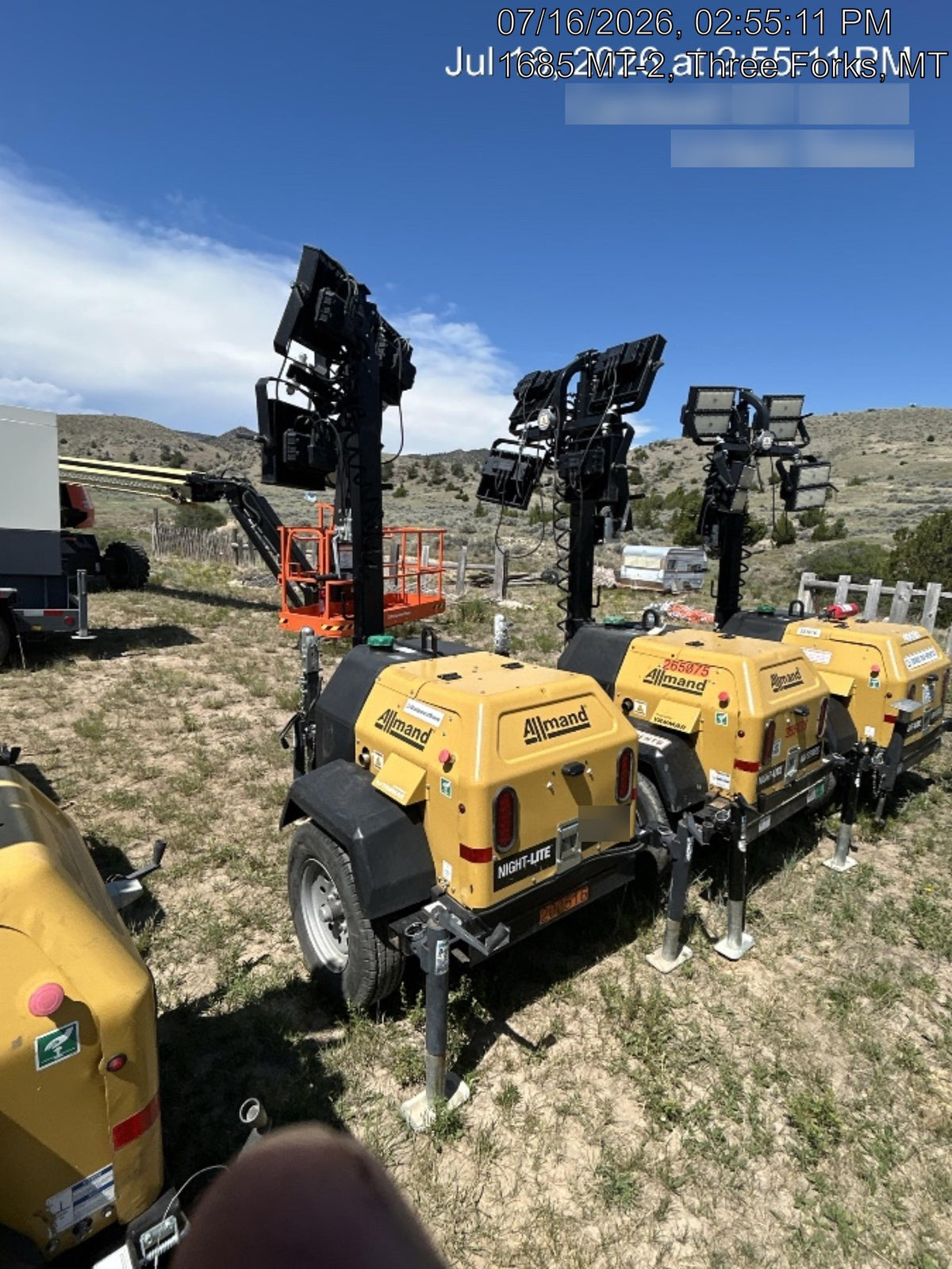 2022 Allmand NLV3GR (4) LED Light Fixture 350W, 23' Vertical Mast, 3kW Prime, Towable, Deep Sea L401, Leveling Jacks, Yanmar T4F 5.8hp