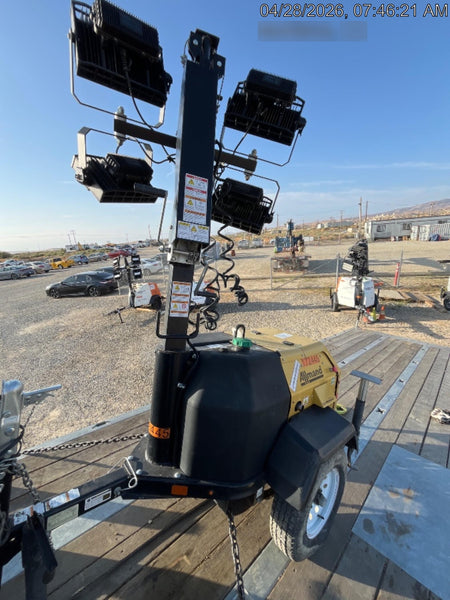 2021 Allmand NLV3GR (4) LED Light Fixture 350W, 23' Vertical Mast, 3kW Prime, Towable, Deep Sea L401, Leveling Jacks, Yanmar T4F 5.8hp