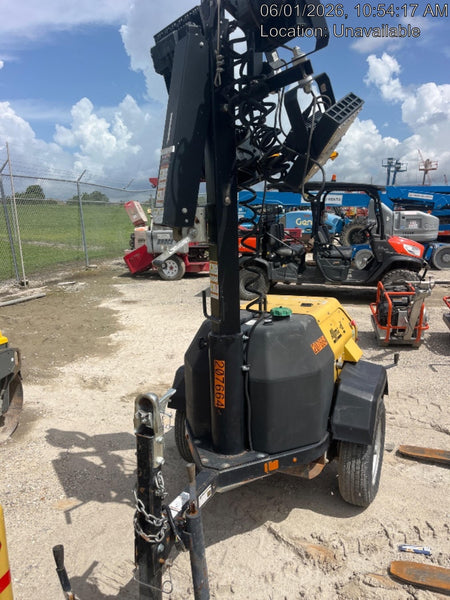 2022 Allmand NLV3GR (4) LED Light Fixture 350W, 23' Vertical Mast, 3kW Prime, Towable, Deep Sea L401, Leveling Jacks, Yanmar T4F 5.8hp