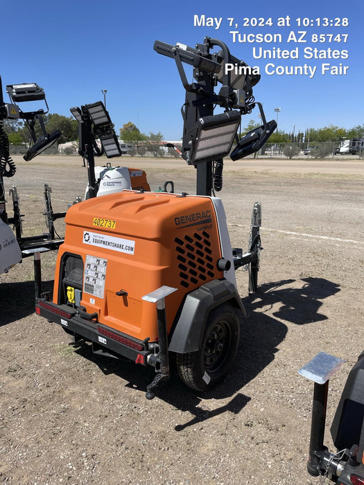 2024 Generac MLT2 Diesel, Flex Switch 120V Input, Powerzone Controller, 
(4) 320W LED Lights, 4kW Generator, 39.9 Gal Fuel Tank, 2" Ball, T3